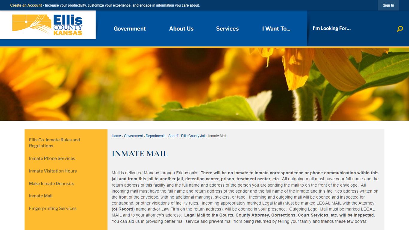 Inmate Mail | Ellis County, KS - Official Website